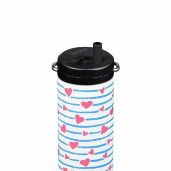 Termos recipient termoizolant capac cu pai Twist Heart Stripe TKWide 355 ml Klean Kanteen
