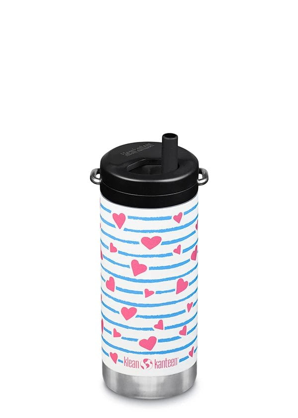 Termos recipient termoizolant capac cu pai Twist Heart Stripe TKWide 355 ml Klean Kanteen Termos recipient termoizolant capac cu pai Twist Heart Stripe TKWide 355 ml Klean Kanteen