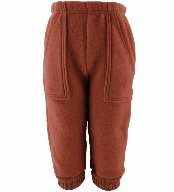 Pantaloni fleece din lână merinos Rust Red Joha