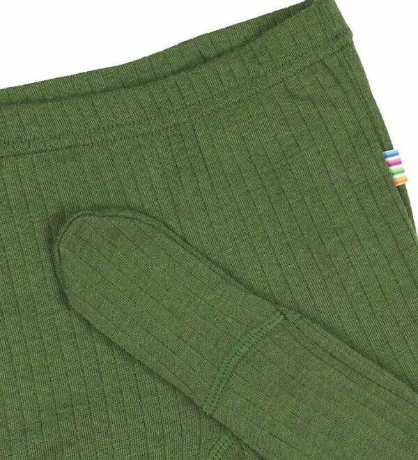 Pantaloni colanţi cu botoșei din lână merinos pentru copii Bottle Green Joha 2