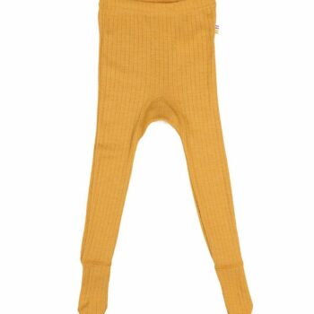 Pantaloni colanţi cu botoșei din lână merinos pentru copii Yellow Joha