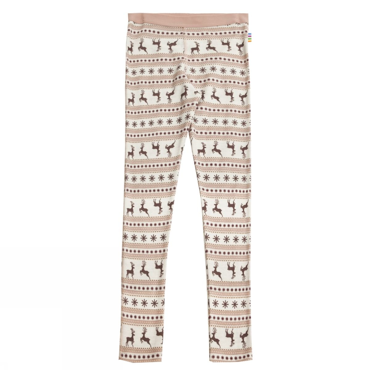 Pantaloni colanţi din lână merinos pentru copii Jumping Deer Pink Joha