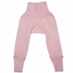 Pantaloni elastici din bumbac, lână și mătase Dusty Pink Cosilana