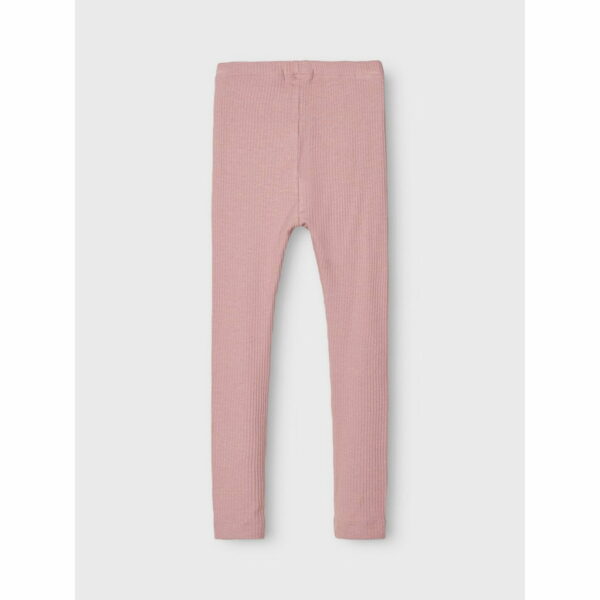 Colanți pantaloni bumbac organic şi modal rib pentru copii woodrose pink Name It
