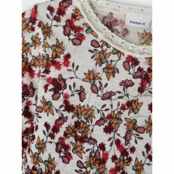 Bluză lână merinos pentru copii snow white floral Name It