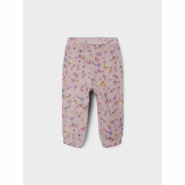 Pantaloni bumbac organic şi modal pentru copii violet ice floral Name It