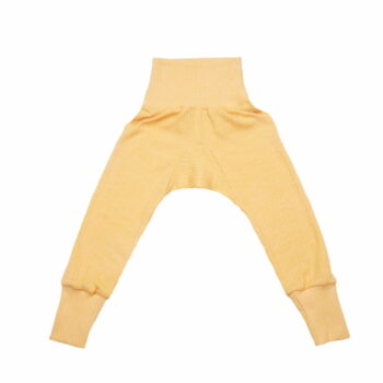 Pantaloni elastici din bumbac, lână și mătase Yellow Cosilana