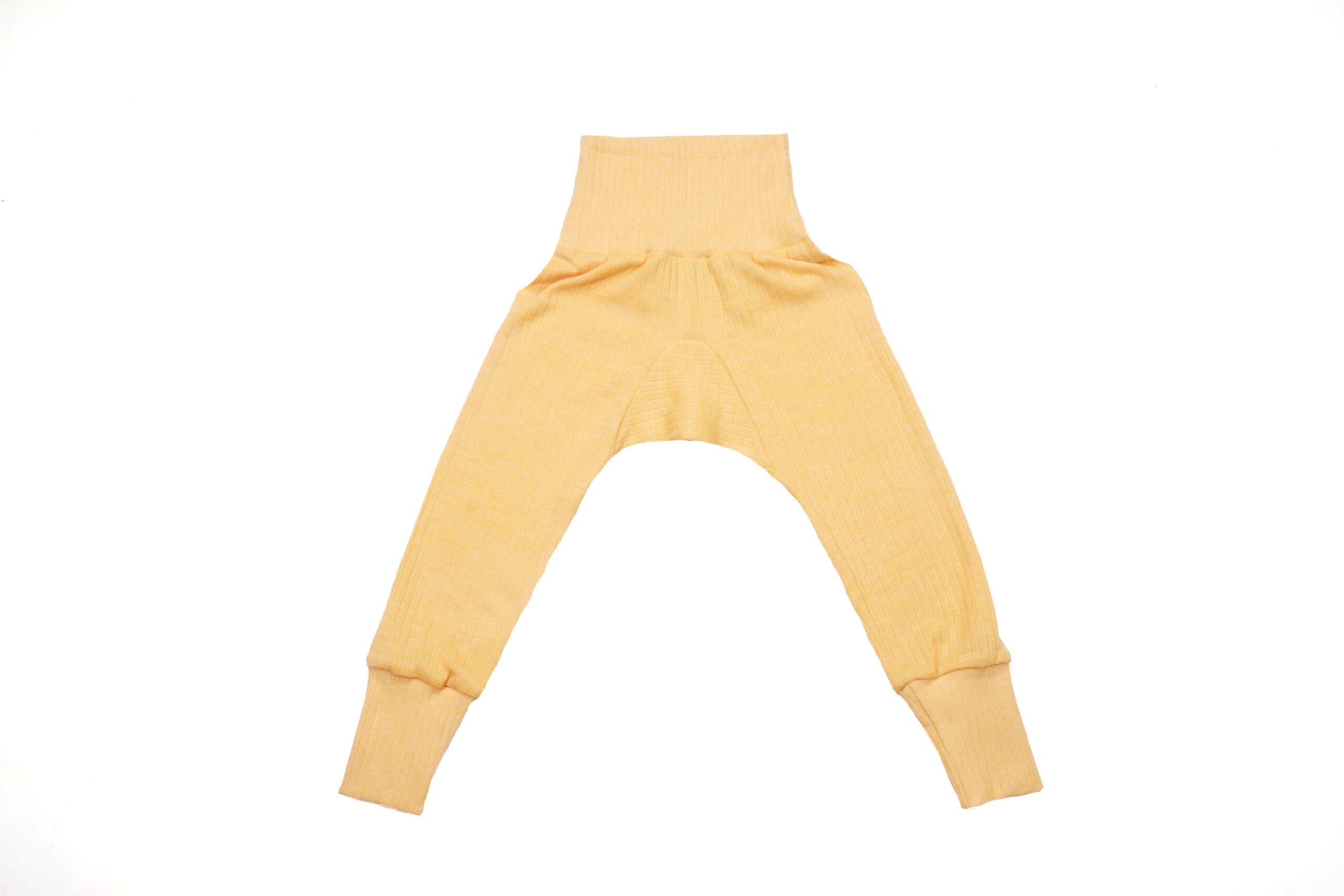 Pantaloni elastici din bumbac, lână și mătase Yellow Cosilana
