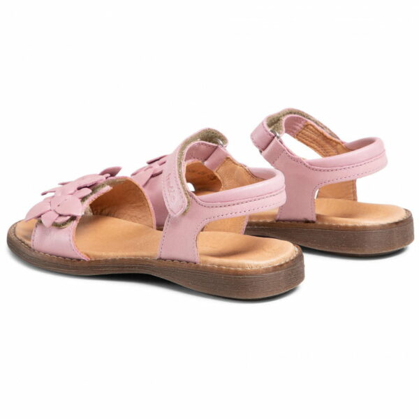 Sandale din piele cu velcro şi talpă extra flexibilă Flowers Pink Froddo 3