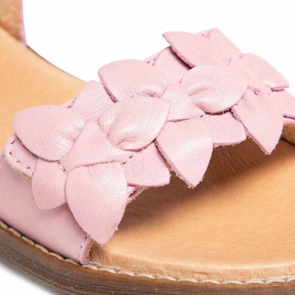 Sandale din piele cu velcro şi talpă extra flexibilă Flowers Pink Froddo 7