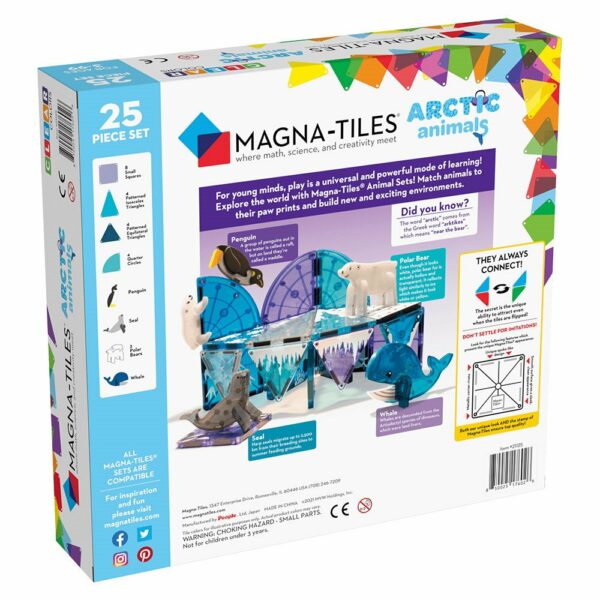 Magna-Tiles Set 25 piese magnetice de construcție colorate Arctic Animals 4