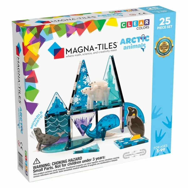 Magna-Tiles Set 25 piese magnetice de construcție colorate Arctic Animals