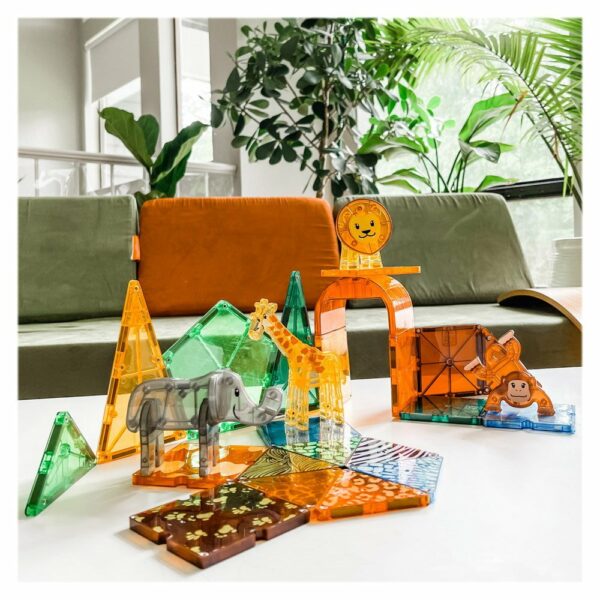 Magna-Tiles Set 25 piese magnetice de construcție colorate Safari Animals 3