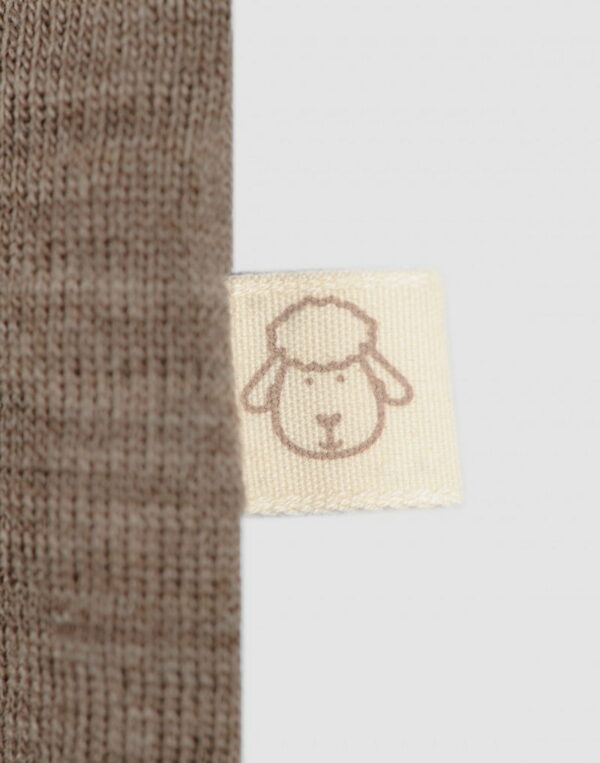 Salopetă – pijama overall mottled brown din lână merinos organică pentru bebeluși Dilling 2