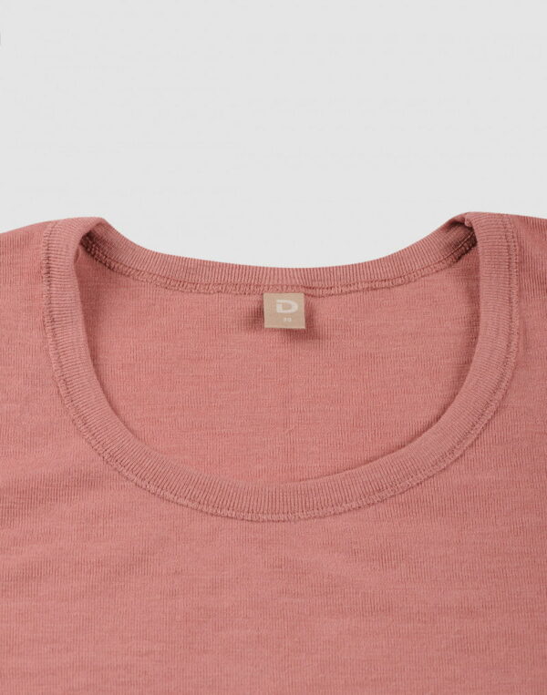 Tricou cu mânecă scurtă dark pink din lână merinos organică pentru femei Dilling 3