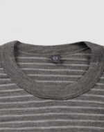 Tricou cu mânecă scurtă grey striped din lână merinos organică pentru bărbaţi Dilling 3