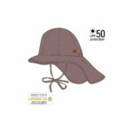 Pălărie de soare copii UV 50+ cu boruri mari din bumbac Twilight Mauve Mikk-Line
