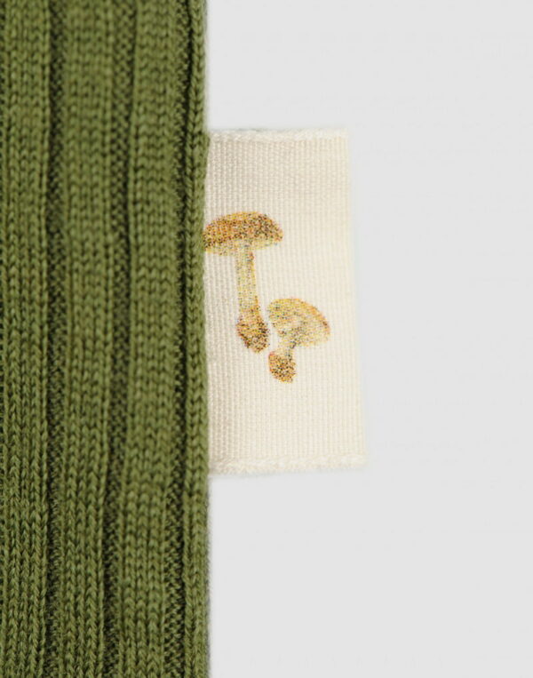 Rochie din lână merinos organică cu margini încrețite avocado green Dilling