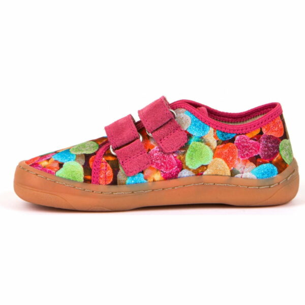 Pantofi barefoot din material textil și piele cu velcro şi talpă extra flexibilă multicolor Froddo 1