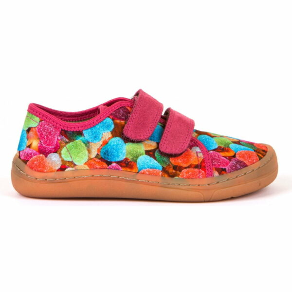Pantofi barefoot din material textil și piele cu velcro şi talpă extra flexibilă multicolor Froddo 3