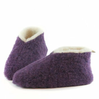 Papuci de casă lână cu talpă aniderapantă violet Skiper Alwero