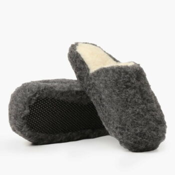 Papuci de casă lână cu talpă antiderapantă graphite Comfy Alwero