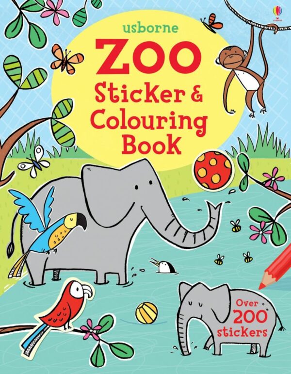 Zoo Sticker & Colouring Book - Jessica Greenwell Usborne Publishing