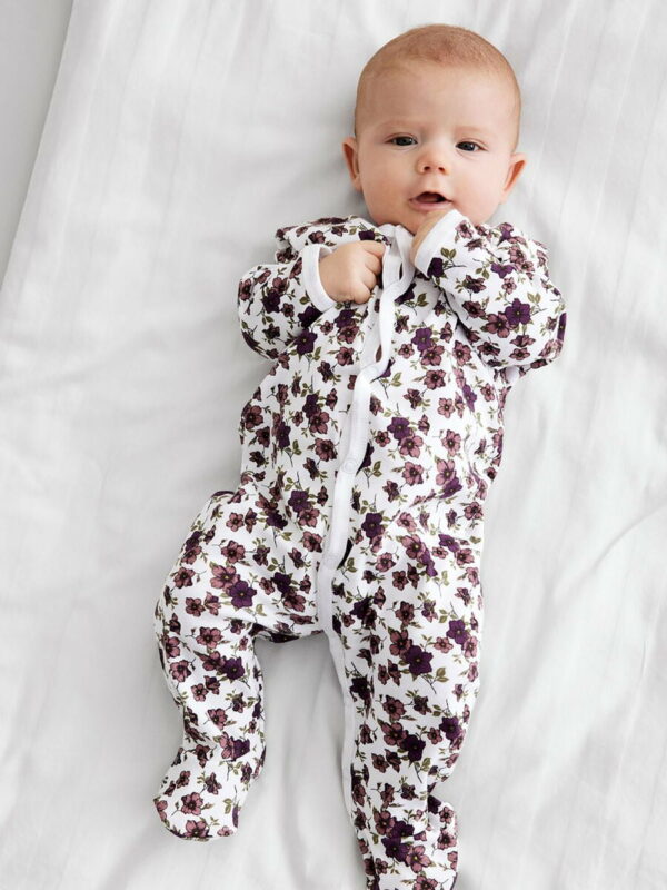 Salopetă pijama din bumbac organic cu capse pentru copii pachet 2 bucăți prune purple Name It 2