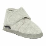 Papuci grădiniţă Nanga lână organică cu talpă antiderapantă din cauciuc natural gri deschis Leila