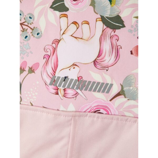 Salopeta softshell impermeabilă căptușită Name It pentru copii pink nectar unicorns