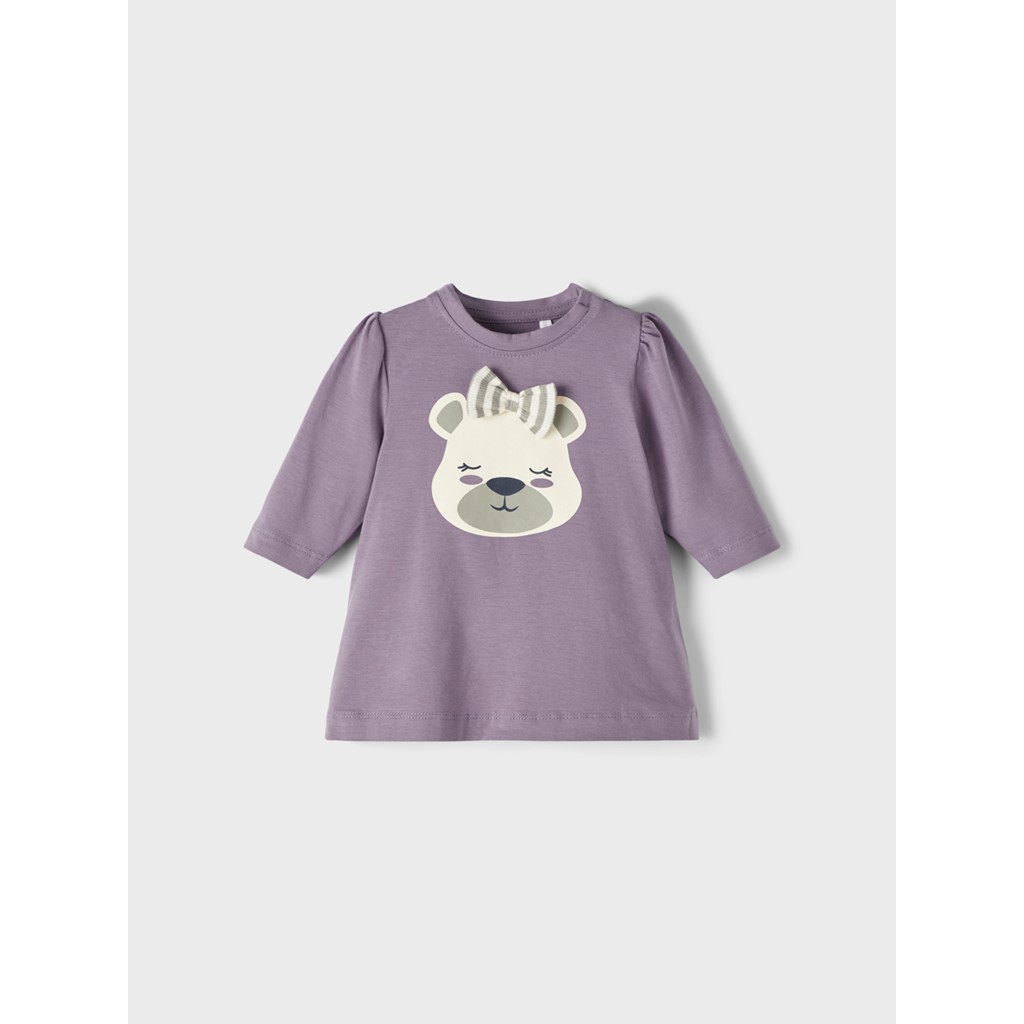 Bluză tunică Name It din bumbac organic cu imprimeu purple sage