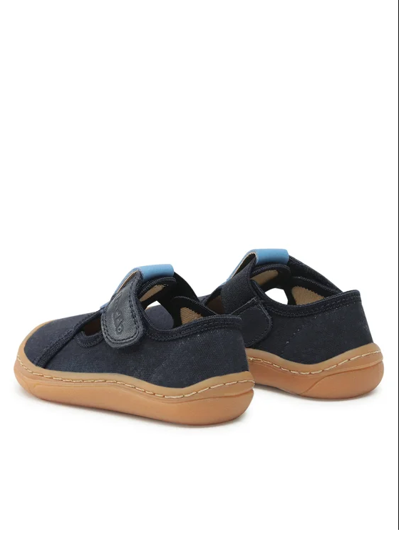 Pantofi barefoot din material textil cu velcro şi talpă extra flexibilă dark blue Froddo 3