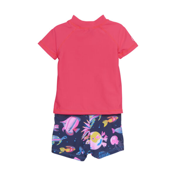 Set tricou şi slip de baie UPF50+ Diva Pink Color Kids 1