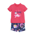 Set tricou şi slip de baie UPF50+ Diva Pink Color Kids