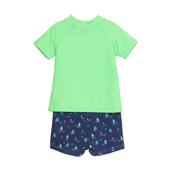 Set tricou şi slip de baie UPF50+ Vivid Green Color Kids 1