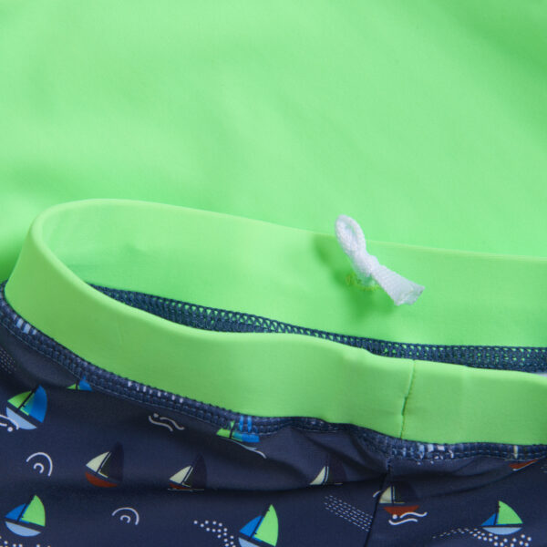 Set tricou şi slip de baie UPF50+ Vivid Green Color Kids 2