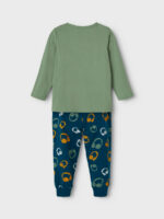 Pijama bumbac organic pentru copii set 2 piese hedge green music Name It 2