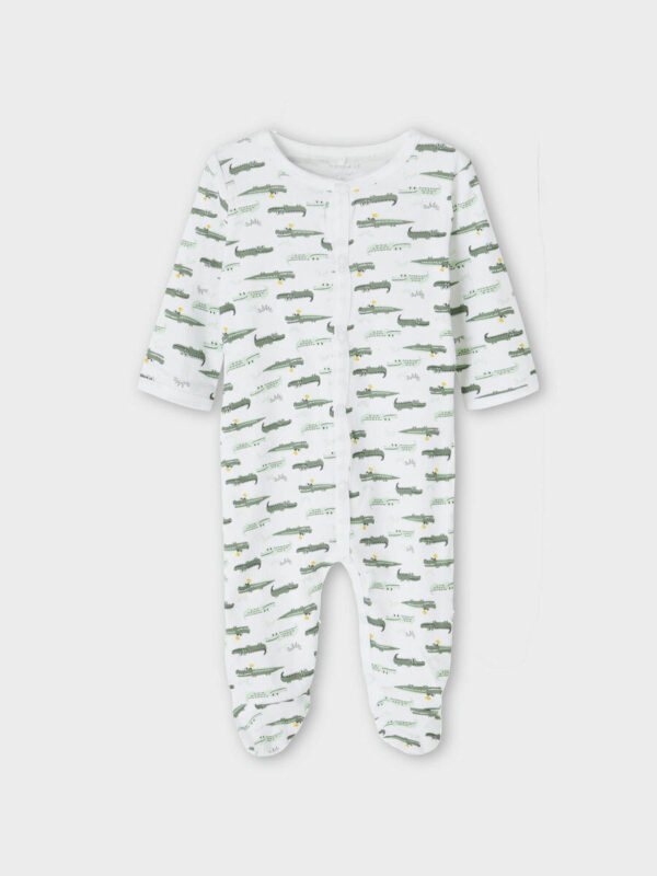 Salopetă pijama din bumbac organic cu capse pentru copii pachet 2 bucăți agave green Name It 3