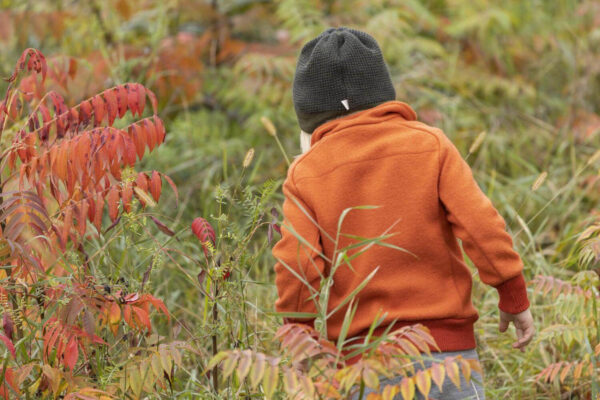 Căciulă beanie din lână merinos tricotată Olive Anthracite 4