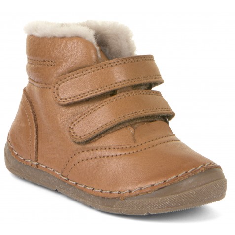 Ghete Froddo copii piele naturală căptușeală blană miel Cognac