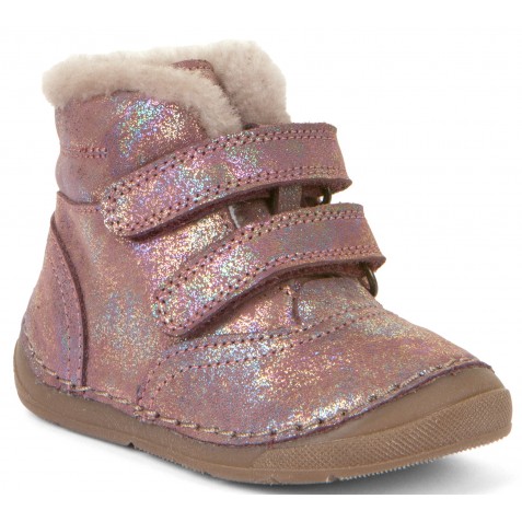 Ghete Froddo copii piele naturală căptușeală blană miel Pink Shine