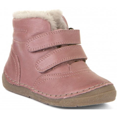 Ghete copii piele naturală căptuşeală blană de miel şi talpă flexibilă dark pink Froddo