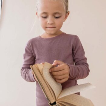 Bluză din lână merinos pentru copiii fuchsia Dilling