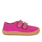 Pantofi barefoot din material textil și piele cu velcro şi talpă extra flexibilă Fuchsia Froddo 1