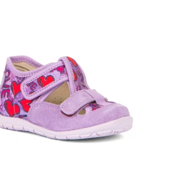 Sandale textil și piele talpă flexibilă classic lilac Froddo