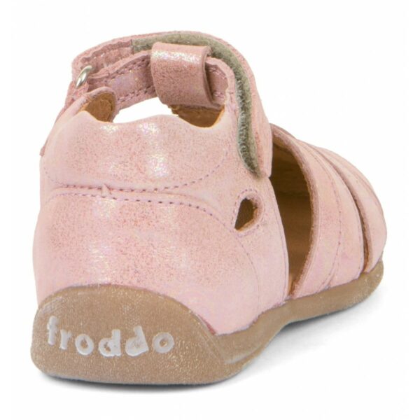 Sandale piele cu velcro talpă flexibilă glitter Pink Shine Froddo 2