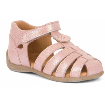 Sandale piele cu velcro talpă flexibilă glitter Pink Shine Froddo