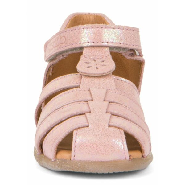Sandale piele cu velcro talpă flexibilă glitter Pink Shine Froddo 4