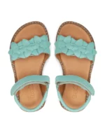 Sandale din piele cu velcro şi talpă flexibilă Flowers Blue Froddo 2