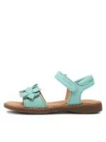 Sandale din piele cu velcro şi talpă flexibilă Flowers Blue Froddo 3